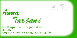 anna tarjani business card