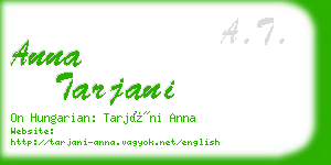 anna tarjani business card